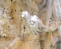 Detail of a Sea Monster from Bernini's Four Rivers Fountain in Piazza Navona, June 2012