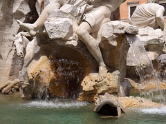 Detail of Bernini's Four Rivers Fountain in Piazza Navona: The Danube, June 2012