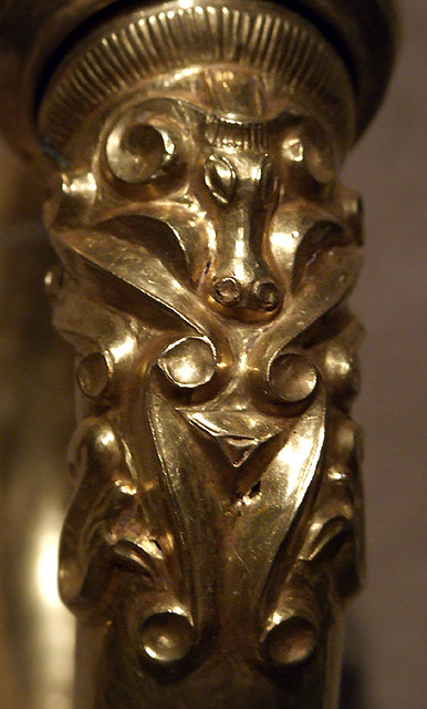 Detail of the Thick Gold Celtic Torque in the Metropolitan Museum of Art, August 2007