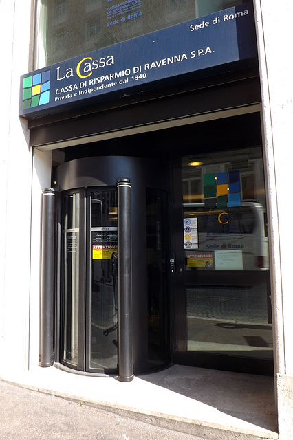 Italian Bank with "Star Trek Doors" in Piazza Barberini, June 2012