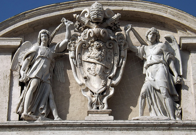 Sculptural Detail on the Aqua Felice in Rome, July 2012