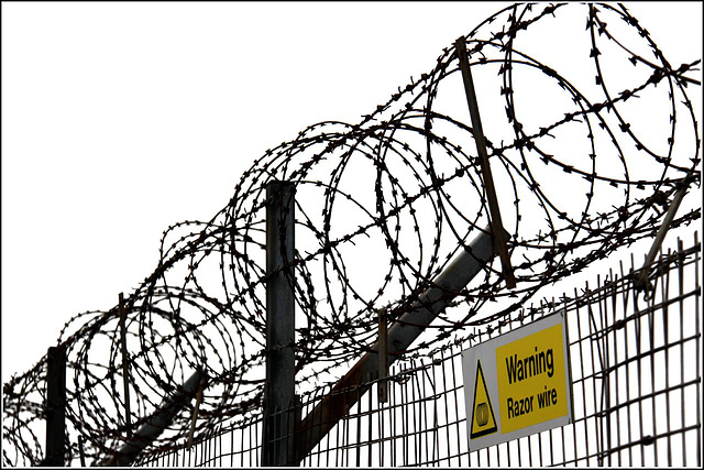 Warning Razor Wire