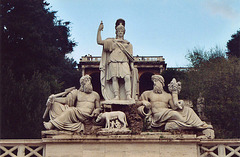 Sculptures on the Pincio Hill in Rome, Dec. 2003