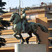Equestrian Statue in Piazza Albania near the Remains of the Servian Wall in Rome, June 2012