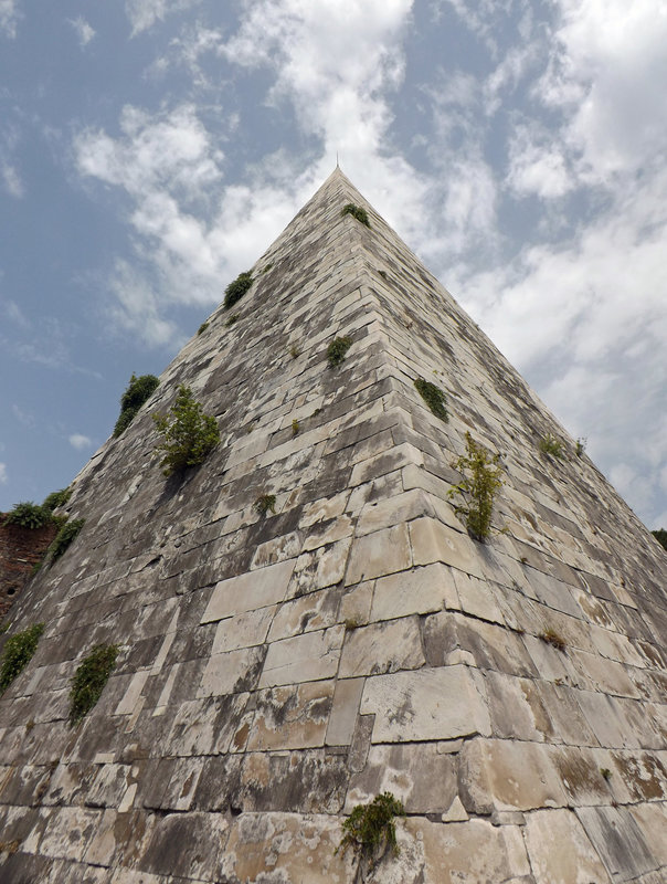 The Pyramid of Cestius from the Side in Rome, July 2012