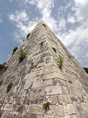 The Pyramid of Cestius from the Side in Rome, July 2012