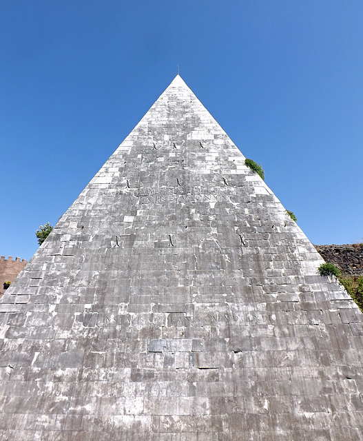 Detail of the Pryamid of Cestius in Rome, July 2012