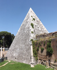 The Pryamid of Cestius from the Non-Catholic Cemetery in Rome, July 2012