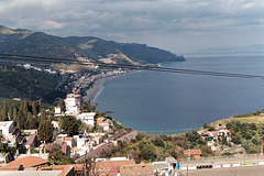 View of Castelmola from Taormina, March 2005