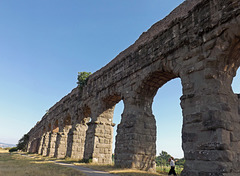 Detail of the Aqua Claudia and Anio Novus in the Park of the Aqueducts in Rome, June 2012