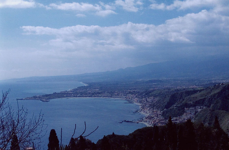 View Of Giardini-Naxos From the Theatre in Taormina, March 2005