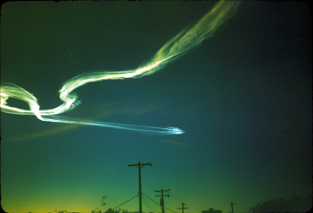 Rocket trails from Vandenburg AFB launch