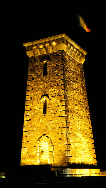 BELFORT: La tour de la Miotte by night.