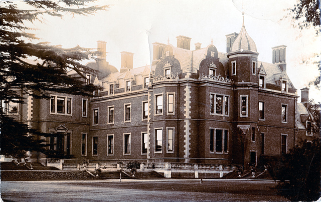 Rendlesham Hall, Suffolk (Demolished) - Garden Facade of private wing,