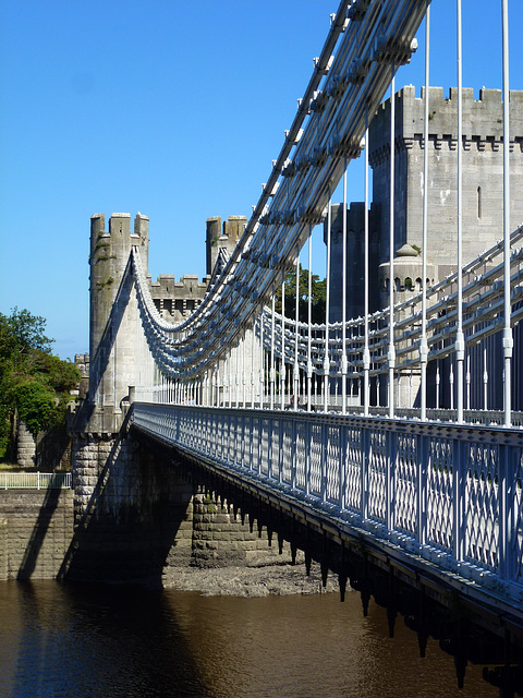 conwy suspension bridge, gwynedd