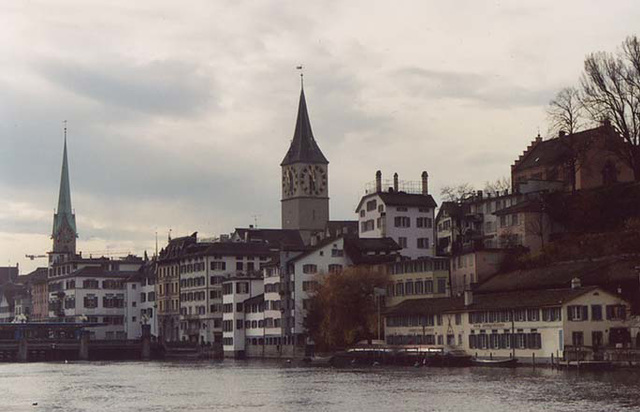 View Across the Limmat River in Zurich, Nov. 2003