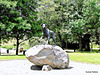 Huntaway dog statue in Hunterville