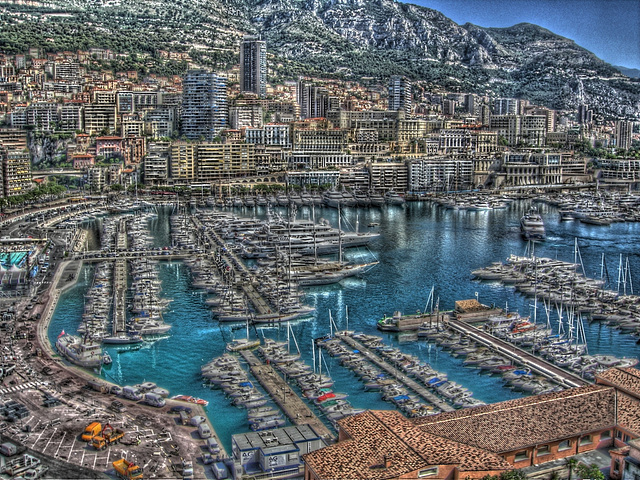 MONACO: Le port depuis le Palais.