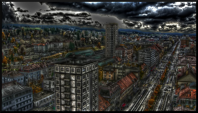 LA CHAUX DE FONDS: Vue de la ville depuis le 14eme étage de la tour Espacité.