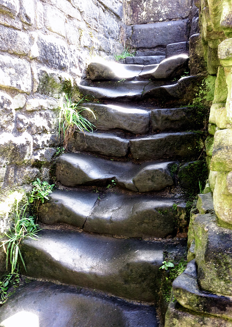 Erosion from 500 years of footsteps.