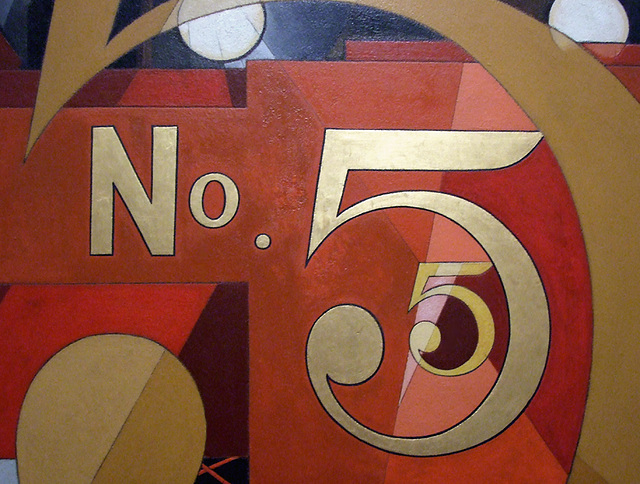Detail of The Figure Five in Gold by Charles Demuth in the Metropolitan Museum of Art, March 2008