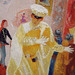 Detail of The Cathedrals of Broadway by Florine Stettheimer in the Metropolitan Museum of Art, March 2008