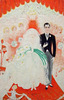 Detail of The Cathedrals of Fifth Avenue by Florine Stettheimer in the Metropolitan Museum of Art, March 2008