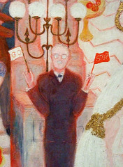 Detail of The Cathedrals of Art by Florine Stettheimer in the Metropolitan Museum of Art, March 2008