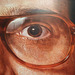Detail of Mark by Chuck Close in the Metropolitan Museum of Art, March 2008