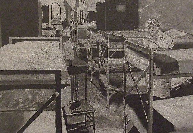 Detail of Men's Dormitory by Artschwager in the Metropolitan Museum of Art, March 2011