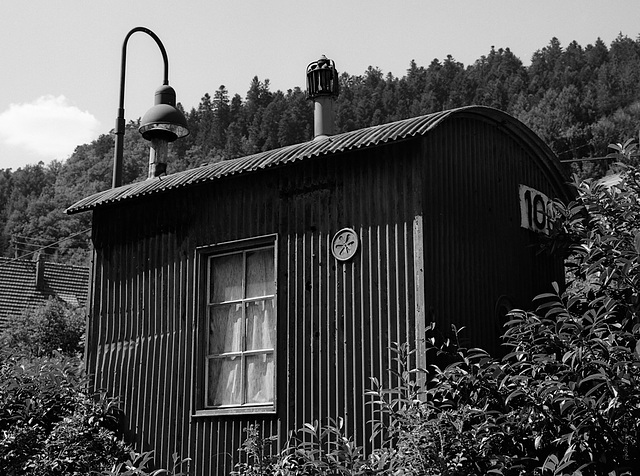 corrugated-iron shack
