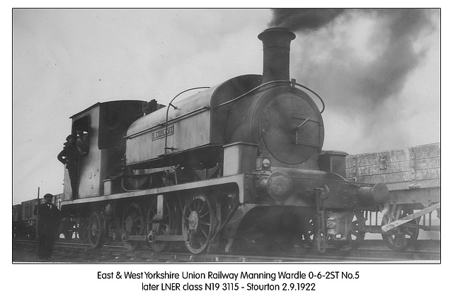 E&WYUR 062ST 5 LNER cl N19 3115 Stourton 2 9 1922