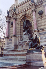 St. Michel Fountain in Paris' Latin Quarter, 2004