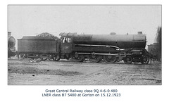 GC class 9Q 4 6 0 480 LNER class B7 5480 Gorton 15 12 1923 WHW