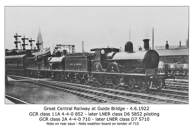 GCR 4 4 0s 852 & 710 LNER 5852 & 5710 at Guide Bridge 4 6 1922