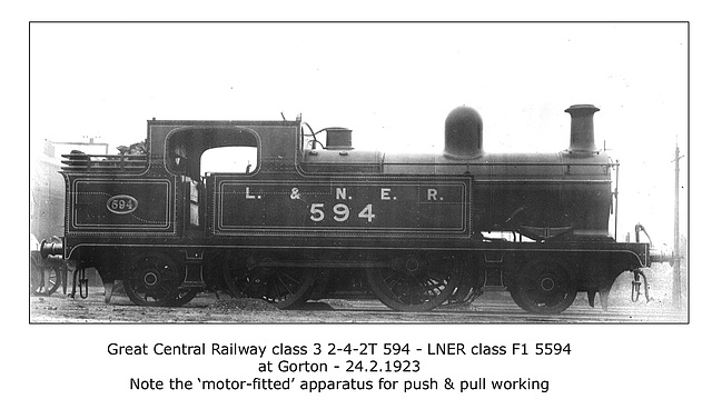 GCR cl 3 2 4 2T 594 LNER cl F1 5594 Gorton 24 2 1923 WHW