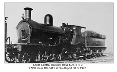 GCR cl 6DB 4 4 0 LNER cl D8 6415 Southport 31 5 1925 WHW