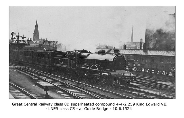 GCR class 8D 4-4-2 no.259 - LNER 5259 - Guide Bridge - 10.6.1924 WHW