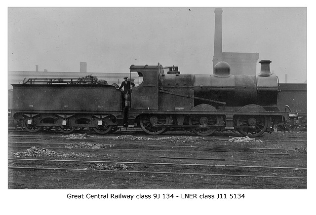 GCR cl 9J 0 6 0 134 LNER cl J11 5134 c1923