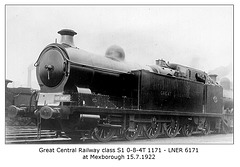 GCR cl S1 084T 1171 LNER 6171 Mexborough 15 7 1922
