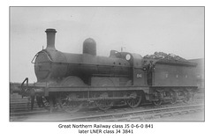 GNR cl J5 0 6 0 841 LNER cl J4 3841