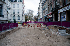 BESANCON: Avenue Carnot: Construction de la ligne du tram.