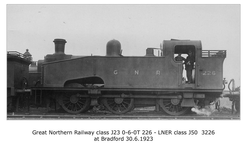GNR cl J23 060T 226 LNER cl J50 3226 Bradford 30 6 1923 WHW