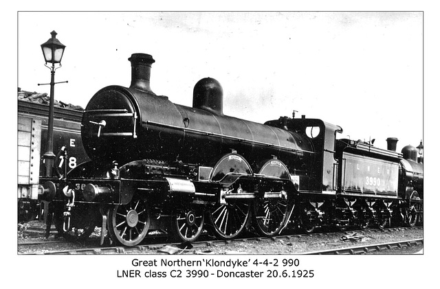 GNR Klondyke 4 4 2 990 LNER cl C2 3990 Doncaster 20 6 1925