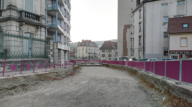 BESANCON: Travaux du tram: Avenue Carnot. 2013.02.17-05