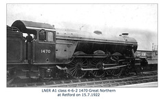 LNER A1 1470 Great Northern Retford 15 7 1922 WHW