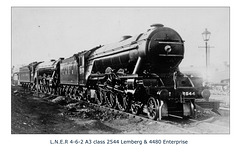 LNER A3 4 6 2 2544 Lemberg & 4480 Enterprise 25 8 28 Doncaster WHW