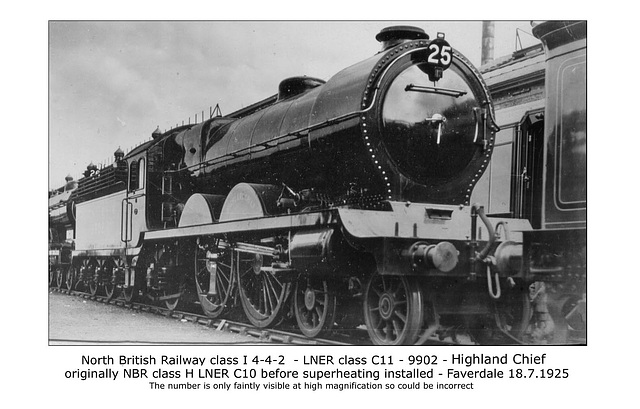 NBR cl I 4 4 2 LNER cl C11 9902 Faverdale 18 7 1925 WHW NBR cl I 4 4 2 LNER cl C11 9902 Faverdale 18 7 1925 WHW