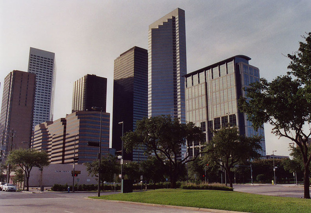 View of Downtown Houston from the Hilton Hotel, July 2005