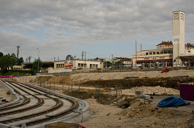 BESANCON: Travaux du tram:Terminus gare viotte 01.